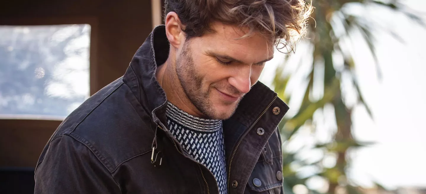 A male model demoing clothes