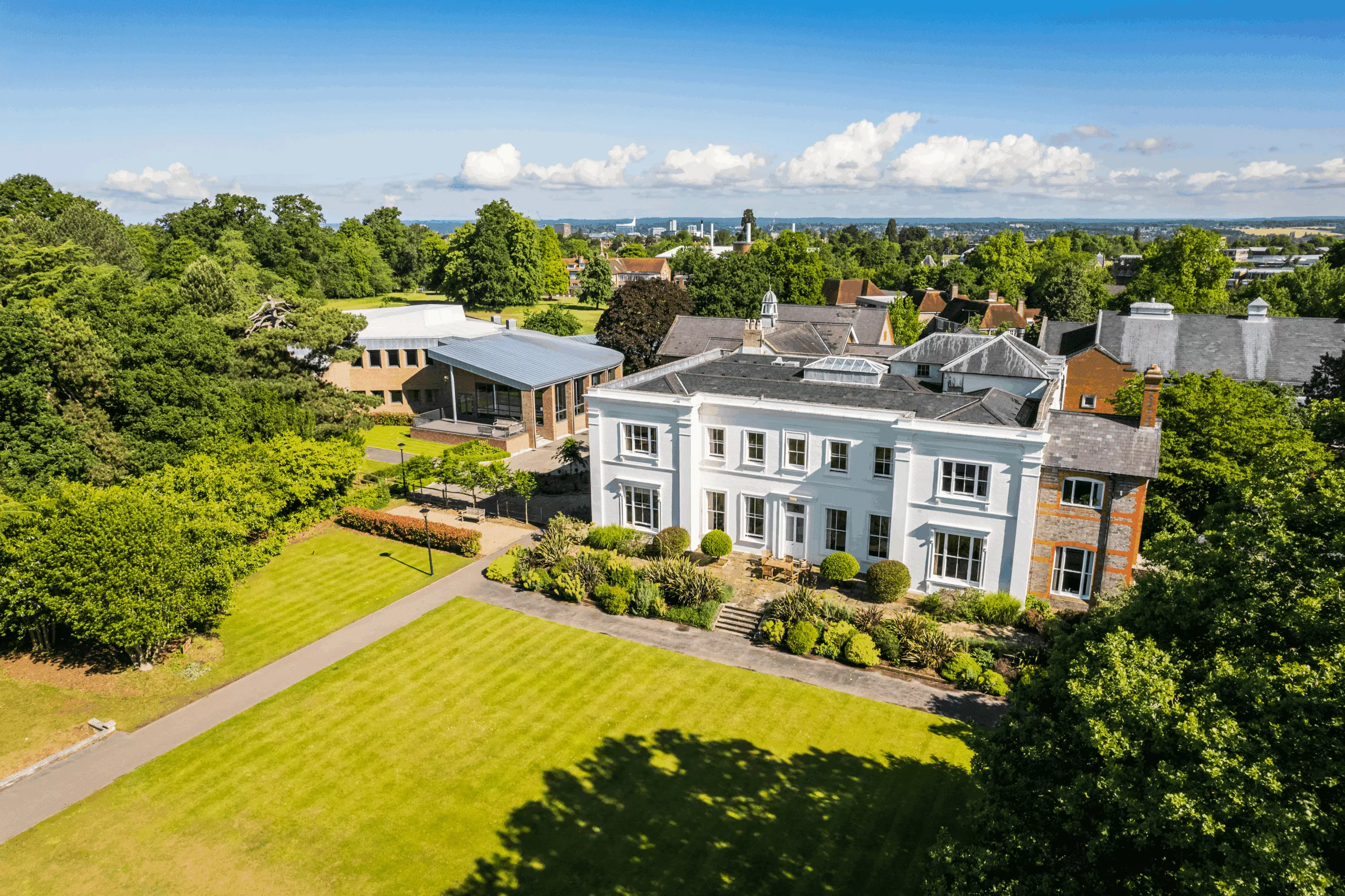 Aerial shot of property